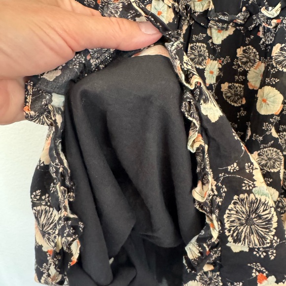 ULLA JOHNSON Floral Black Noir and Peach Tulia Long Women's Skirt Size 6 - Picture 8 of 13